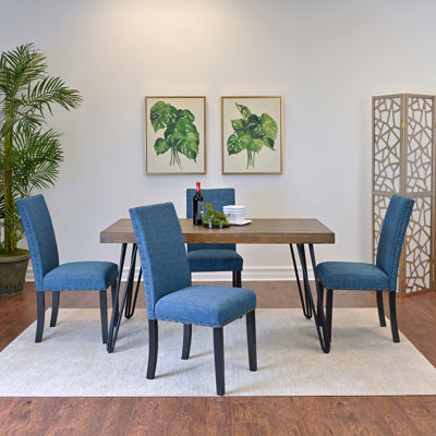 Ensemble de salle à manger 5 pièces: table en épingle à cheveux et 4 chaises