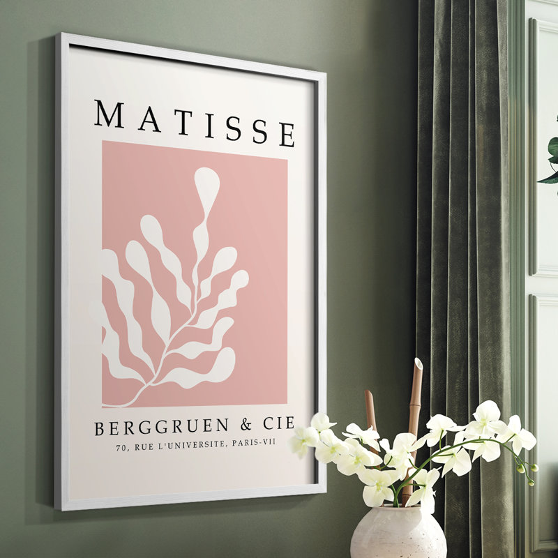 Matisse XLVII, reproduction encadrée - bois massif, H 10 po x l 8 po, Blanc