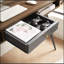 Bureau Mid-Century avec ports USB et prise de courant, bureau d'écriture moderne avec tiroirs, bureau d'ordinateur multifonctionnel-211122961