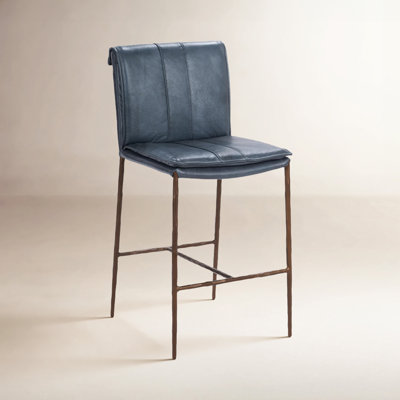 Tabouret de comptoir Mayer - bleu océan