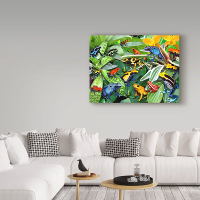 Grenouille de fléchettes-reproduction sur toile tendue