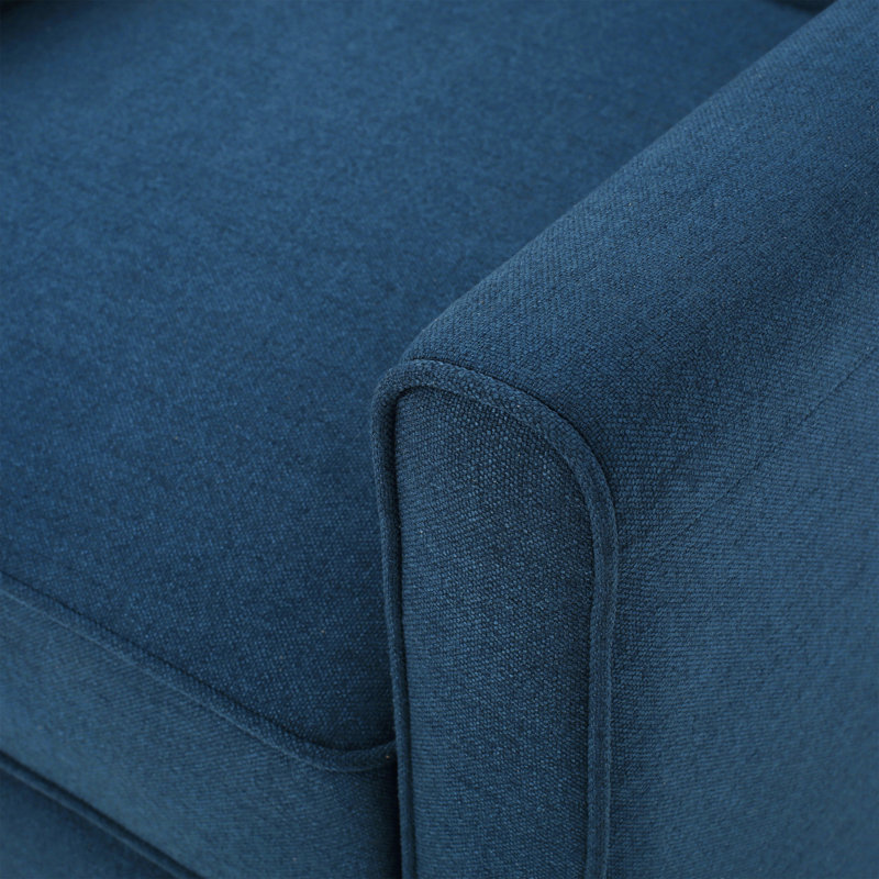 Cantalupo 26.75" W Manual Push Back Upholstered Club Recliner, Dark Blue 