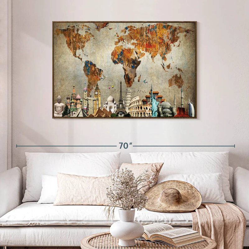 Rusty World Burwell, 13 po x 9 po, Cadre flottant noyer