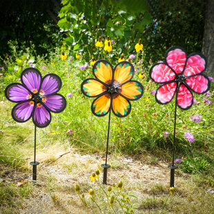 Spinners réalistes à fleurs 10 po - 3 pièces