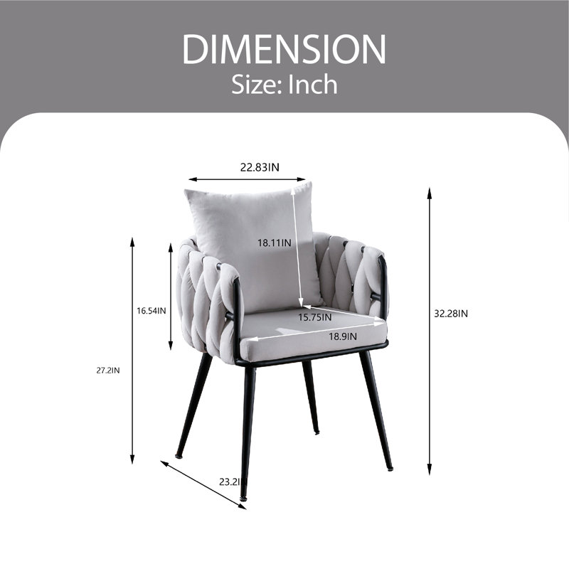 Chaise de salle à manger rembourrée en velours Mayolo, Ivoire