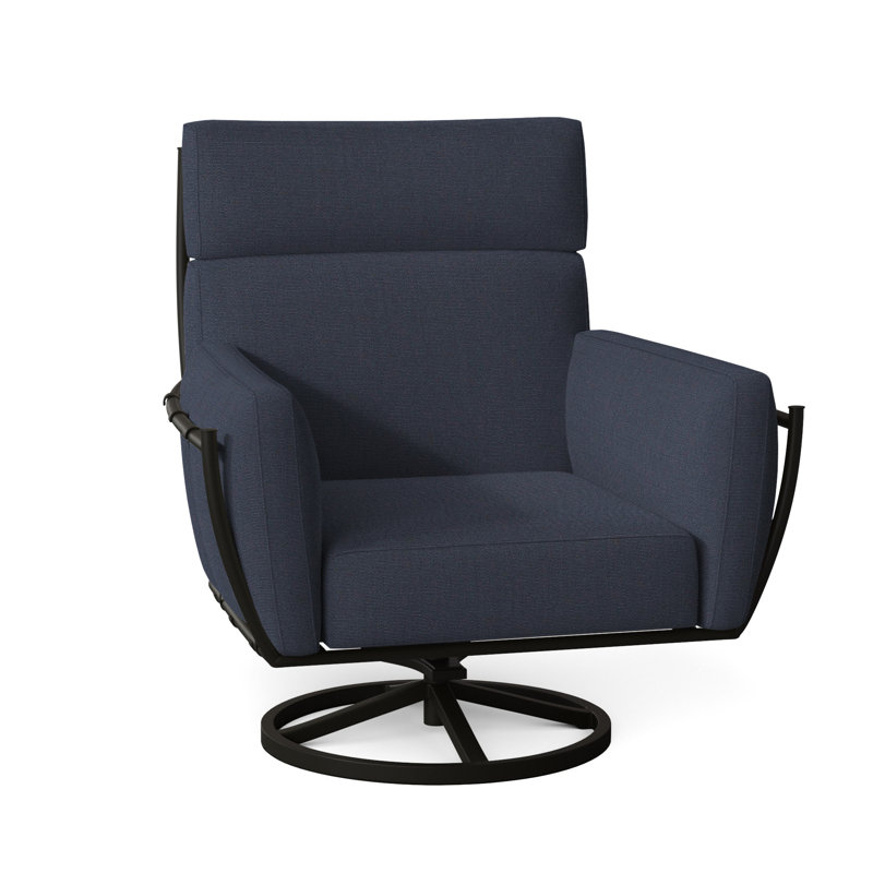 Chaise berçante pivotante en aluminium Majorca, Lin marine, Welt