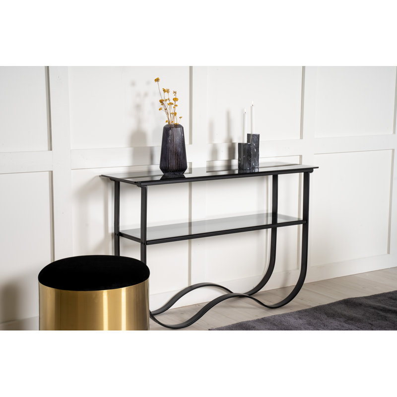 117cm Glass Top Console Table