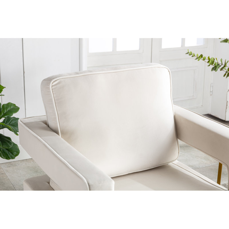 Fauteuil l 33,5 po, Crème, crème
