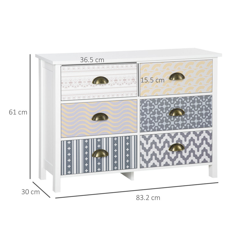 Gudrin 83.2 cm W Chest of 6 Drawers