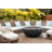Lunar Bowl 42" Round Concrete Fire Pit Table-119602991-119602990
