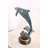 Single Dolphin Bronze Sculpture Leaping Wave Base 13"x8"x21"H