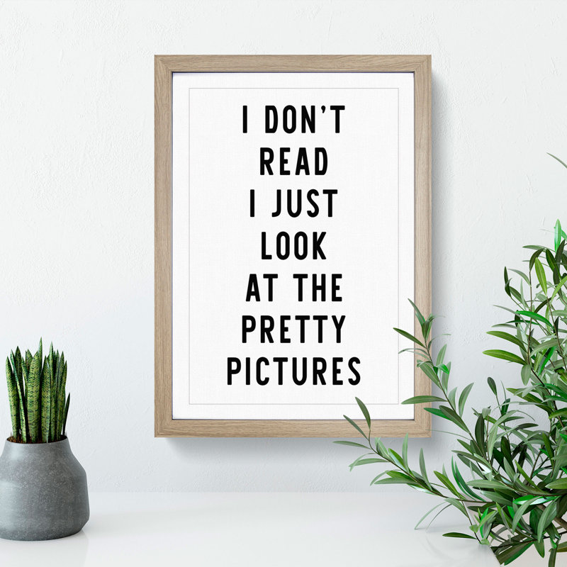 Don't Read - Picture Frame Typography, Oak, 65cm H x 48cm W x 2cm D