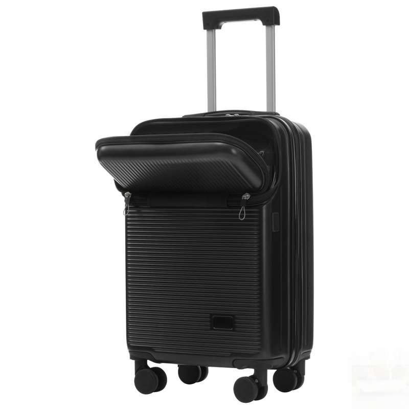 Ensemble de valises rigides durables 5 pièces avec demi-ouverture, roues pivotantes, port USB et verrous TSA pour un voyage sans effort