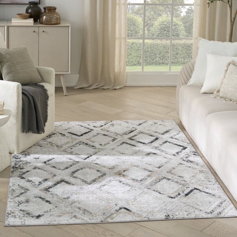 Tapis d'intérieur gris anthracite moderne 4 pi x 6 pi Leuchte, Rectangle 4pi x 6 pi