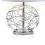 Lampe de table 24 pouces, base sphérique géométrique argentée, abat-jour empire
