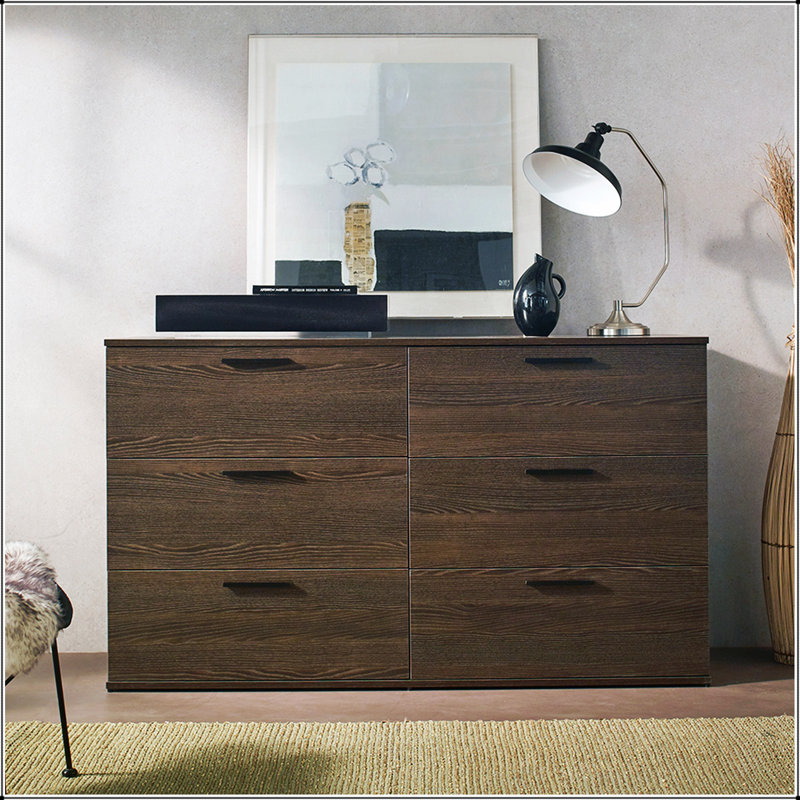 Commode 6 tiroirs Morgan Farmhouse Espresso Jumbo, solution de rangement spacieuse et élégante