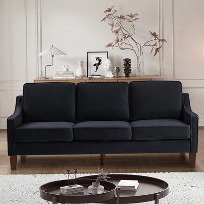 Canapé rembourré 3 places en velours avec coussins amovibles pour la chambre à coucher Livingrooom