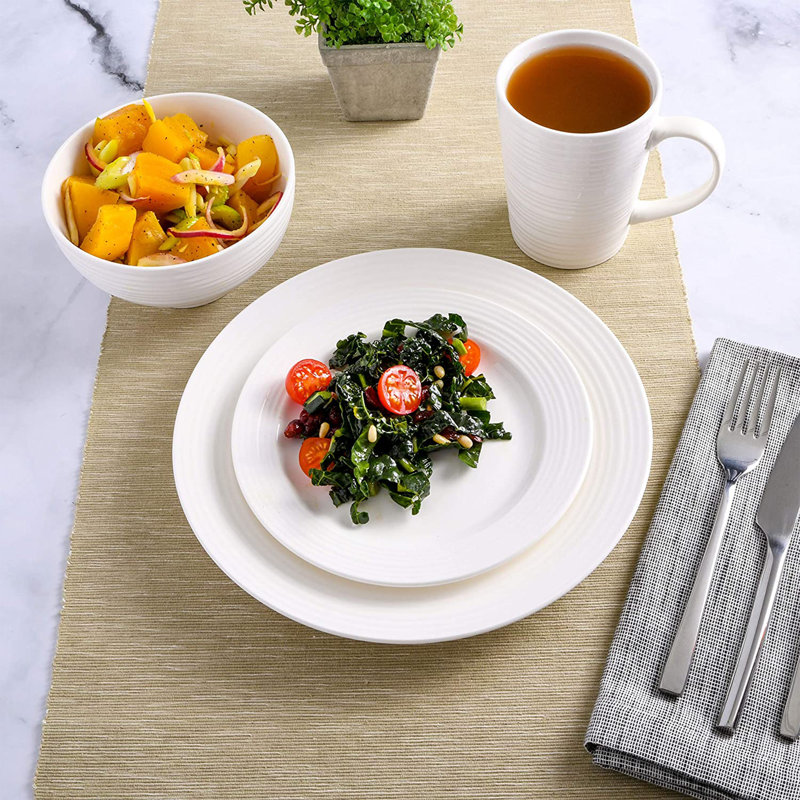 Amelia Court White Porcelain 16-Piece Dinnerware Set