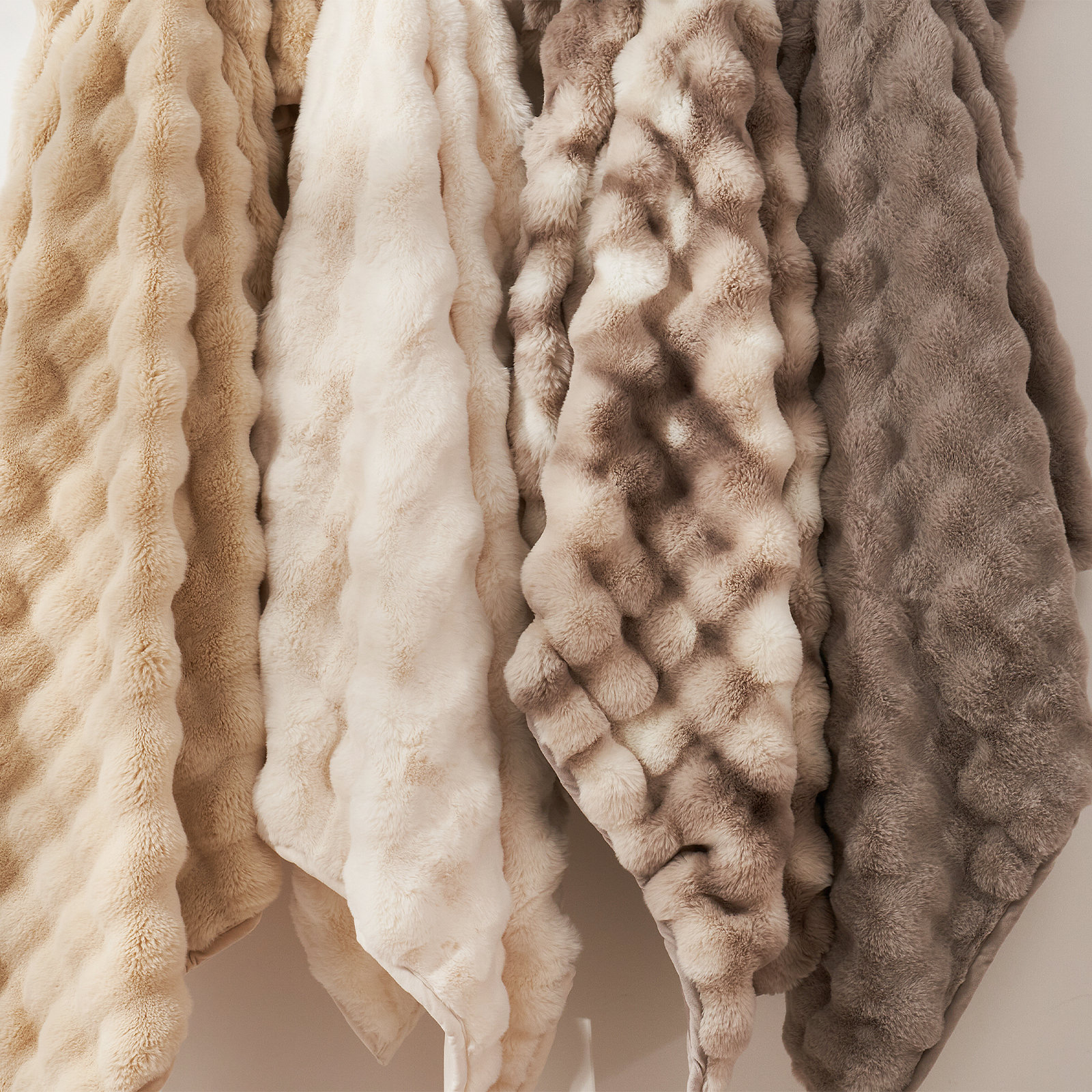 Faux Fur Weighted Throw Blanket, 60" L x 50" W, Dark Brown