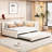 Beige Linen Daybed With Trundle, No Box Spring, Strong And Stable Construction, Space Saving Bedroom Furniture Spring Linen, Functional Beautiful-598686478