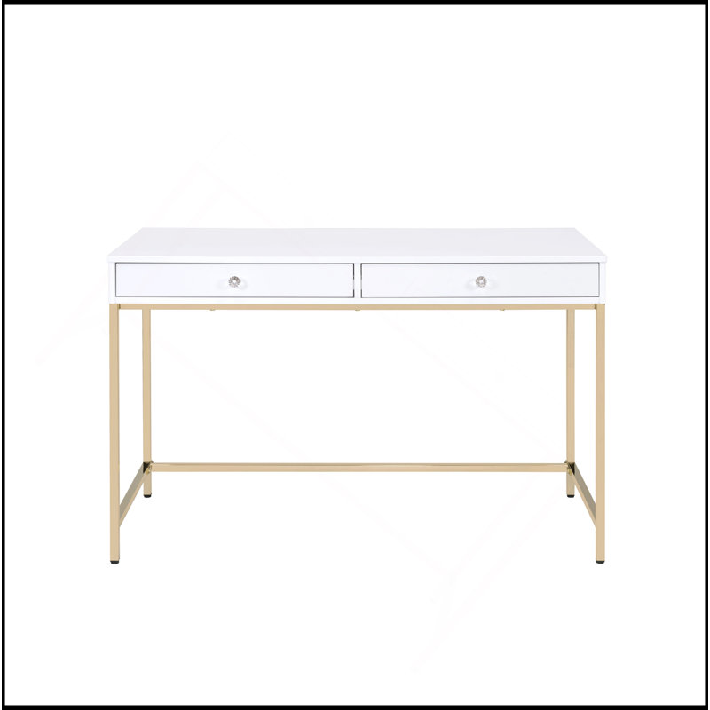 Bureau d'écriture blanc ultrabrillant