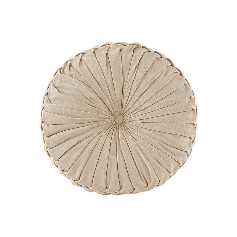 Coussin de sol rond en poly chenille, Ivoire ivoire