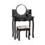 Ensemble de coiffeuse avec miroir rond pivotant à 360 °-1952791049