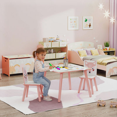 Landaff Kids 3 Piece Square Play Or Activity Table and Chair Set