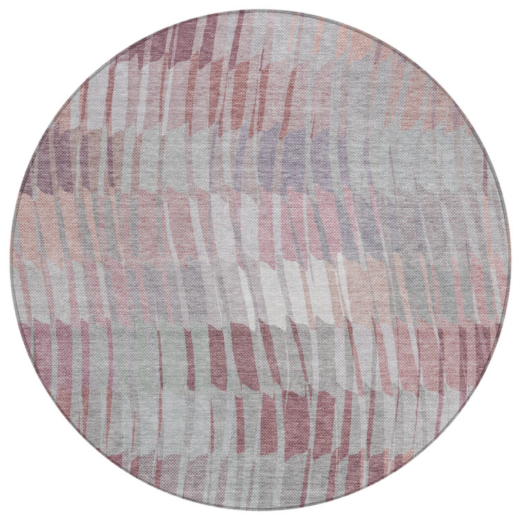 Machine Washable Indoor/Outdoor Huseby ACN2271 Stripes Rug