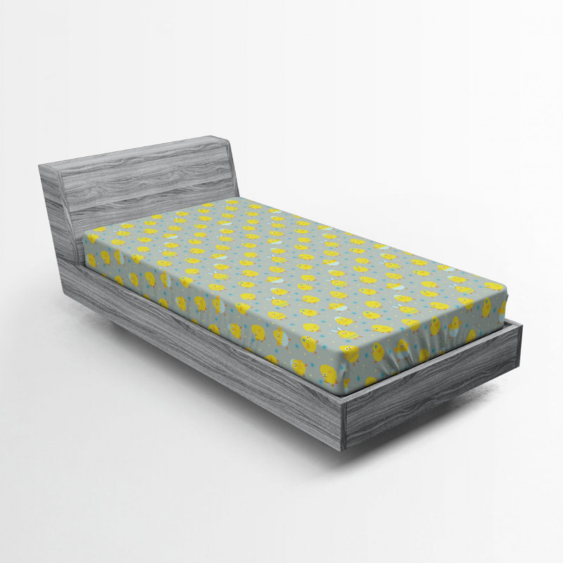 Microfiber Floral Fitted Sheet, Twin Fitted Sheet