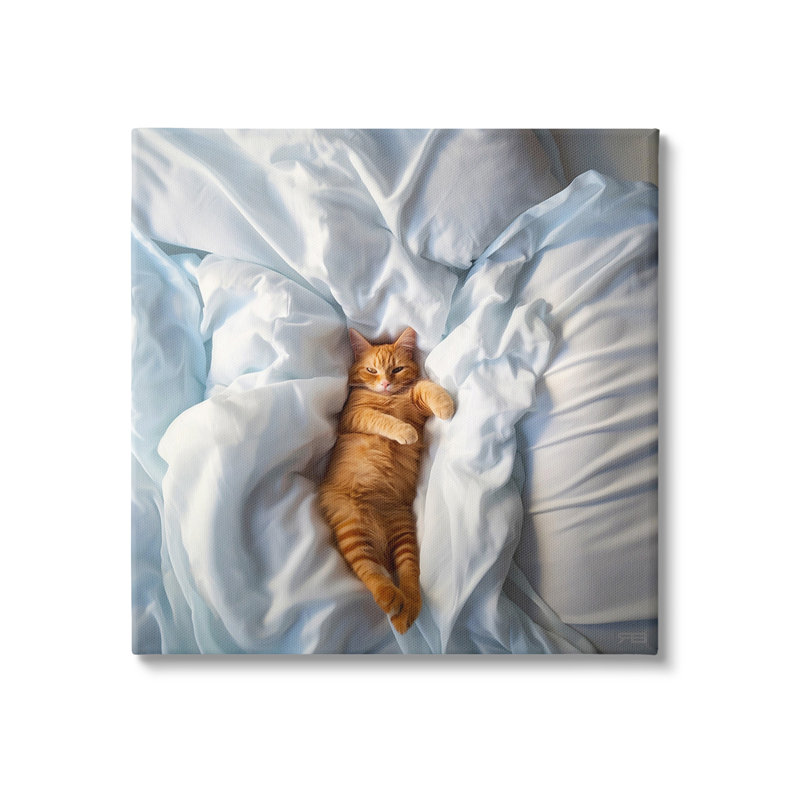 «Sprawled Orange Cat» par RB, H 36 po x l 36 po