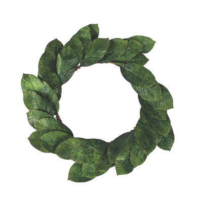 Faux Magnolia Glass 15.9'' Wreath