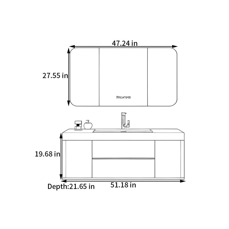Kirkwood, H 19,68 po x l 51,18 po x P 21,65 po