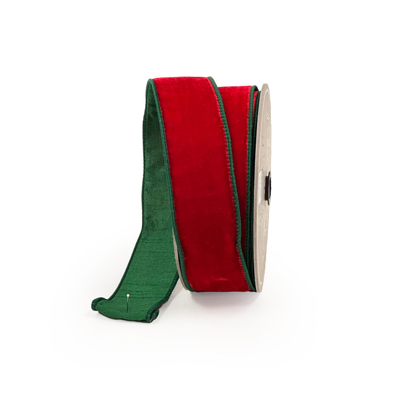 Ruban de velours rouge et vert