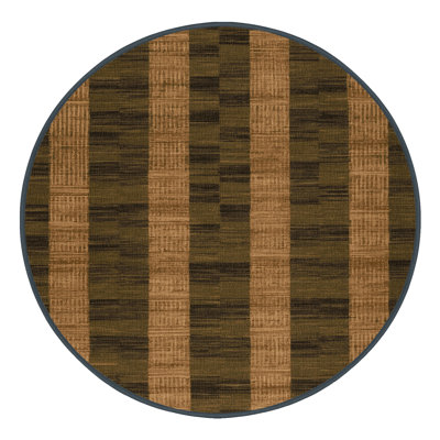 Machine Washable Checkered Brown Area Rug