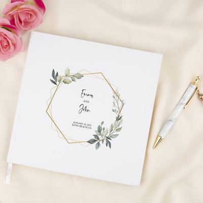 Livre d'or de mariage à motif géométrique