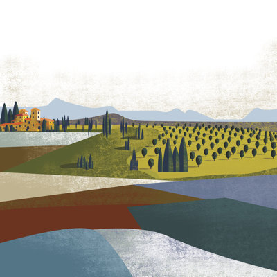 Illustrated Italian Landscape II by Arctic Frame - Wrapped Canvas Print