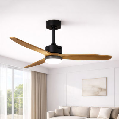 AuraVista 52" Modern 3-Blade Ceiling Fan with Light Kit & Remote Control – Downrod Mount for Stylish Airflow