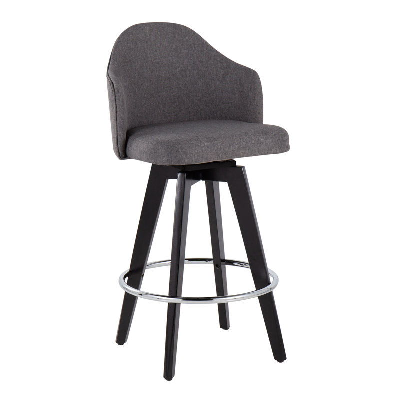 Arabelle Swivel Upholstered Counter Stool, Gray
