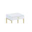 Sleek White Veneer & Brass Metal - 20Lbs Drawer Load, Contemporary Look Rectangular Nightstand 23In Package Depth, Functional