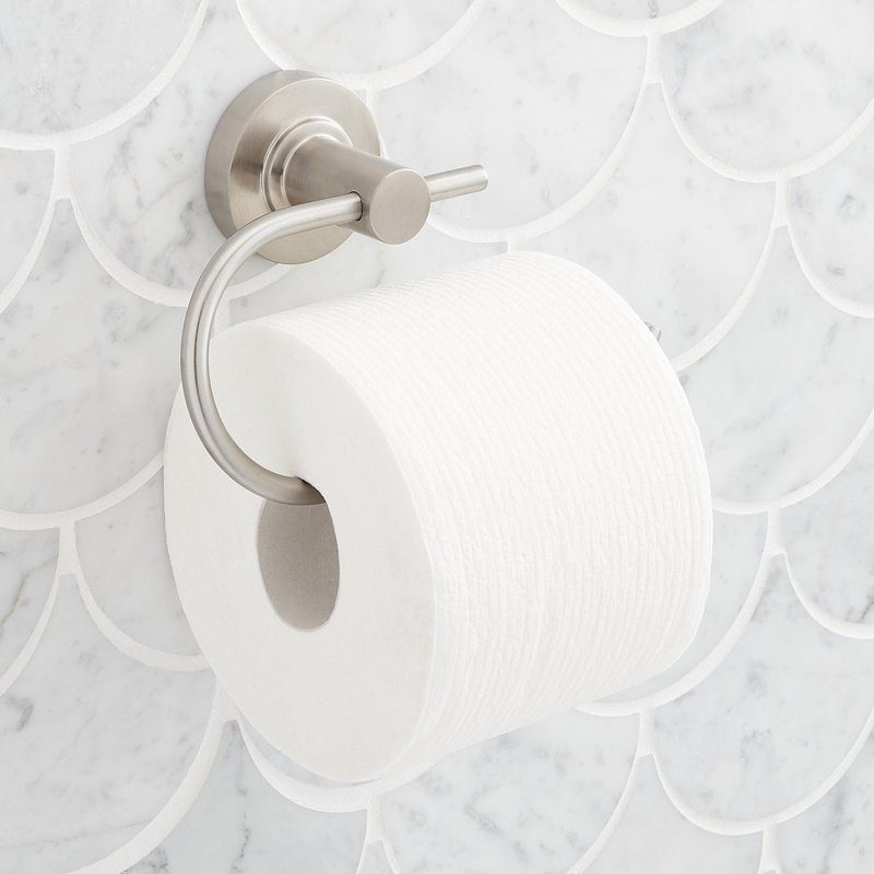 Lexia Wall Mounted Euro Toilet Paper Holder, Brushed Nickel