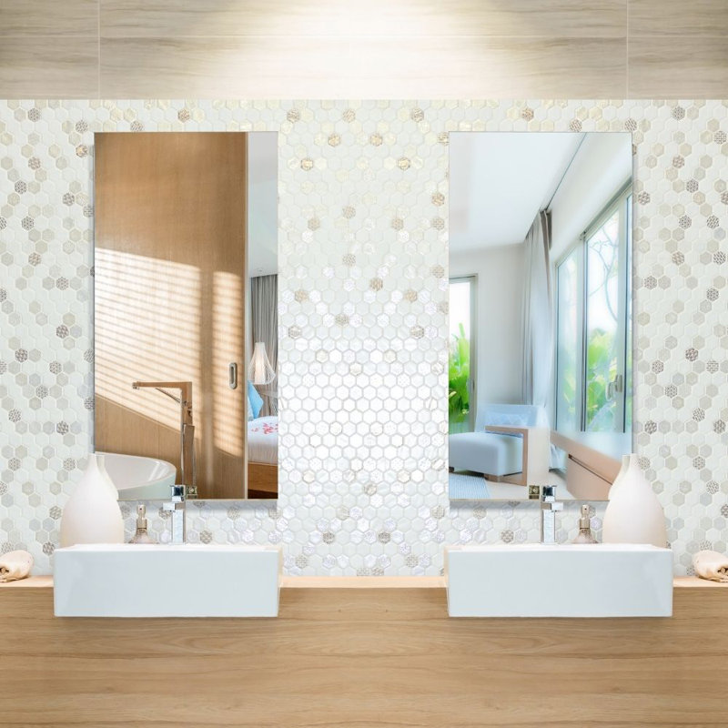 Eterna Hex 12" x 12" Recycled Glass Shiny Mosaic