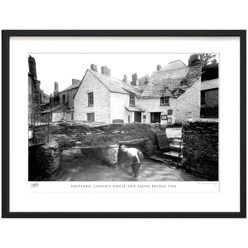 Polperro, Couchs House And Saxon Bridge 1924 - Single Picture Frame Print, 60cm H x 80cm W x 2.3cm D