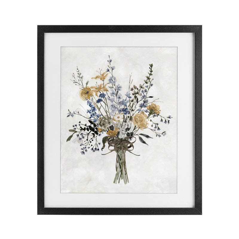 Delicate Botanicals Bushel, reproduction encadrée sous verre, design par Carol Robinson, H 16 po x l 13 po
