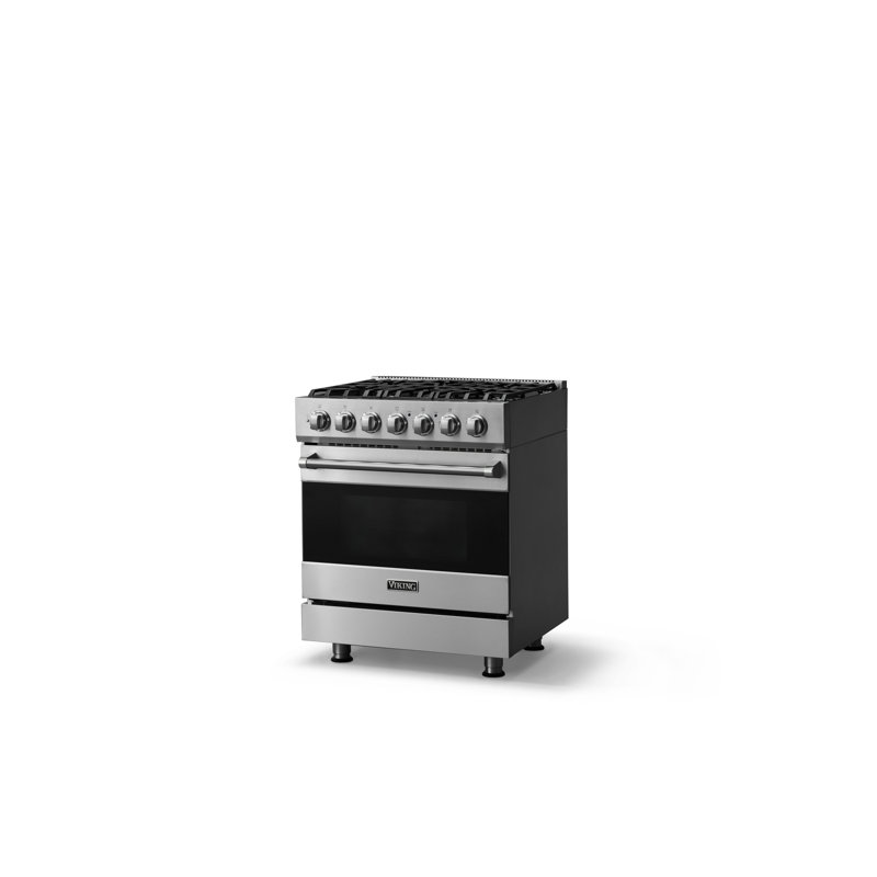 Viking30"W./24"D. Sealed Burner Range-5 Burners, Natural Gas, Stainless Steel, Dual Fuel