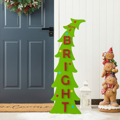 42 "H Christmas" en bois "BRIGHT" courbé arbre porche (KD)