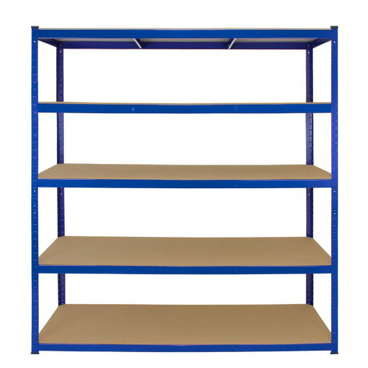 Height -Adjustable Shelving Unit, Blue, 180cm H x 160cm W x 60cm D