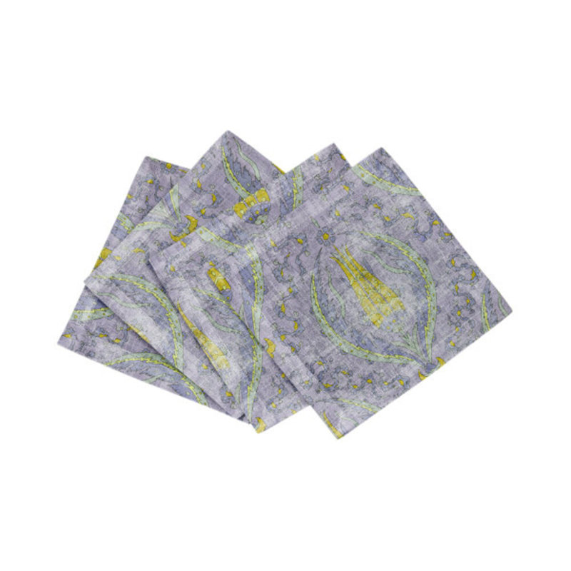 Byzantine Jewel Hemstitch Cocktail 6" Linen/Cotton Napkin, Lilac
