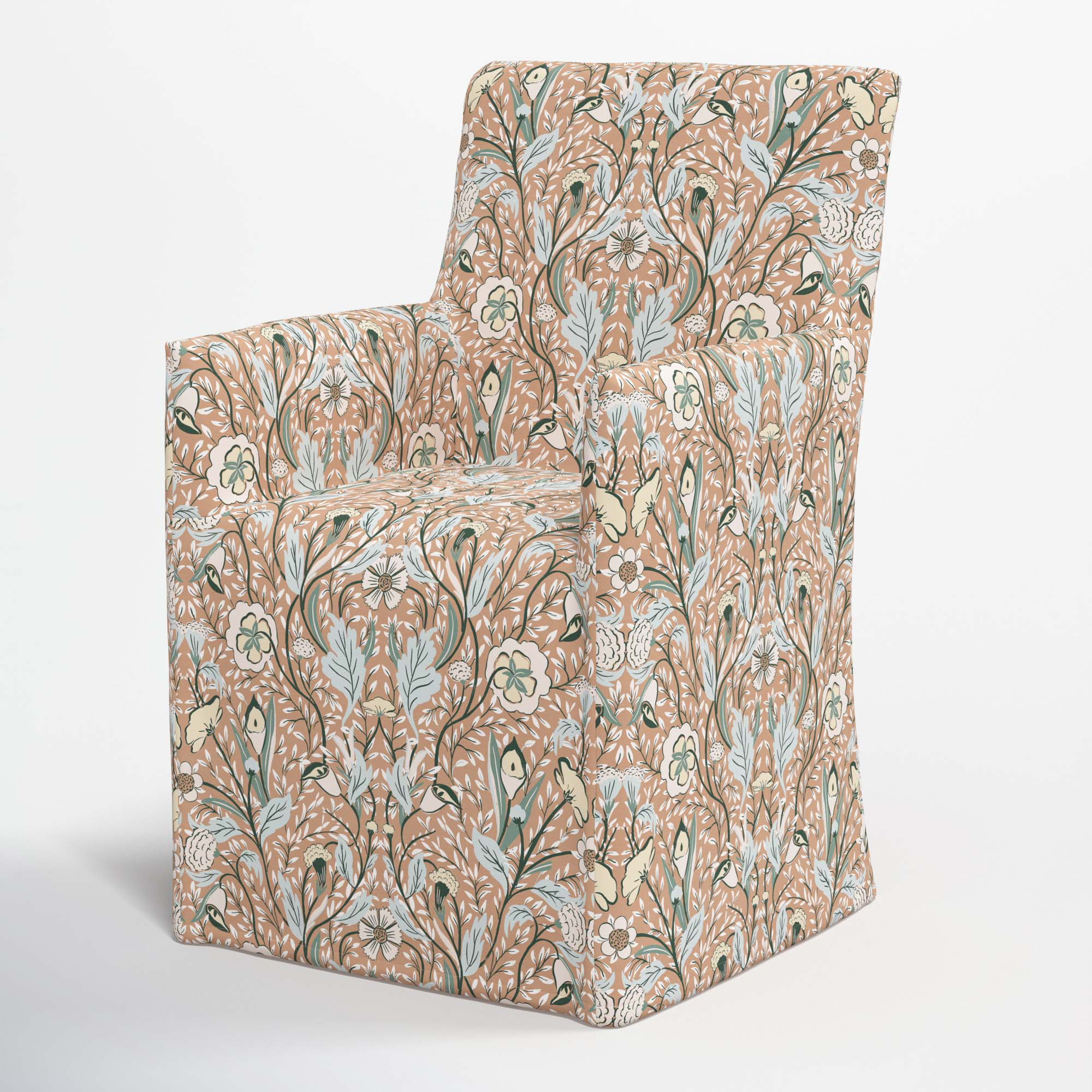 Ivanka Dining Chair, Morris Botanical Peach