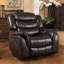 Fauteuil inclinable de conception classique, fauteuil inclinable en polyuréthane et baies noires